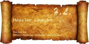 Heszler Leander névjegykártya